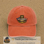 Casquette Orange délavé - Corail délavé motif Emblème U.S. Army 7 cm - vue principale