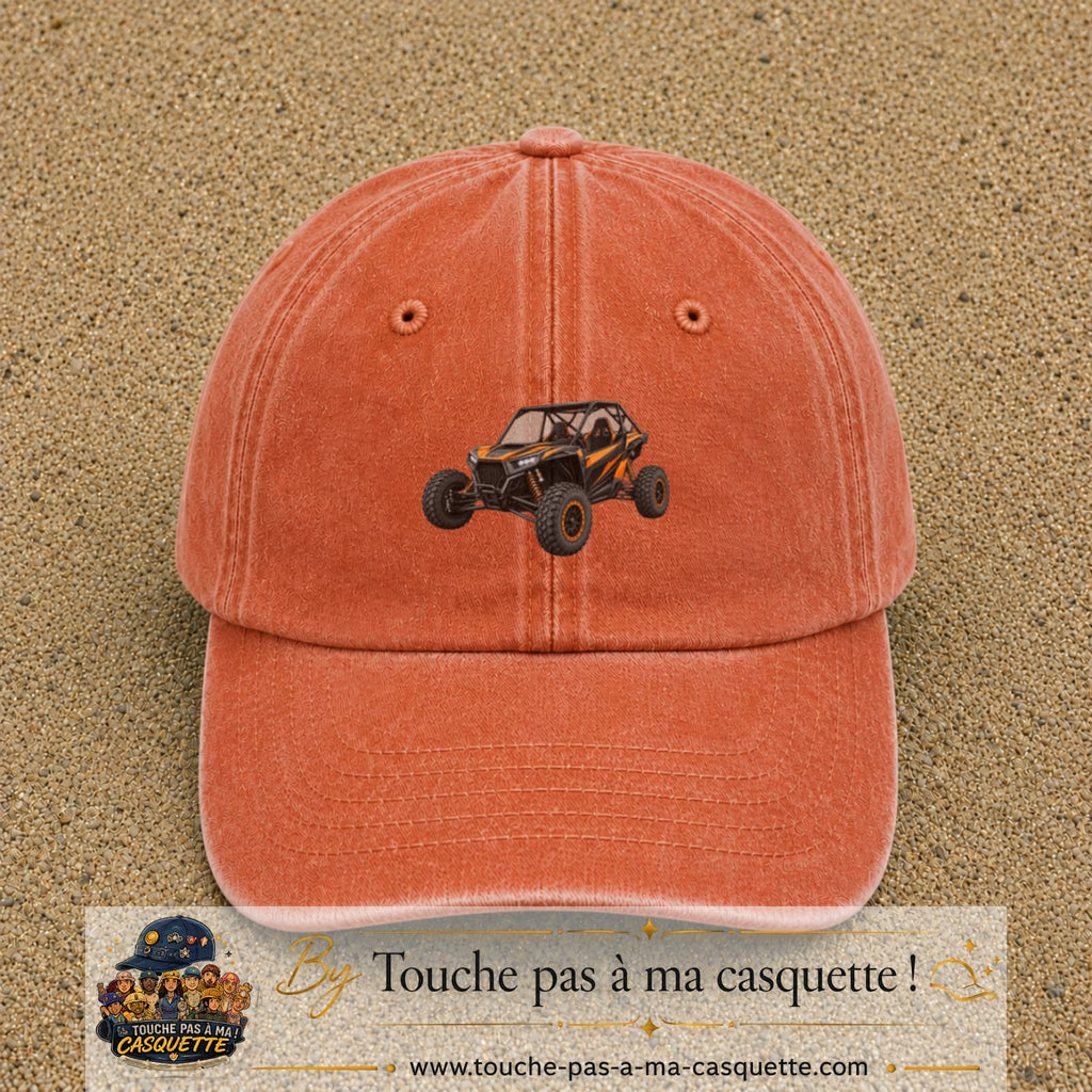 Casquette Orange délavé - Corail délavé 100% coton avec motif Buggy tout-terrain orange 5 cm - image principale