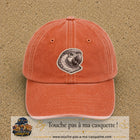 Casquette Orange délavé - Corail délavé motif Perroquet majestueux 7 cm - vue principale