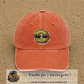 Casquette Orange délavé - Corail délavé motif Kiwi avec lunettes 7 cm - vue principale
