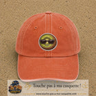 Casquette Orange délavé - Corail délavé motif Kiwi avec lunettes 7 cm - vue principale