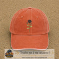 Casquette Orange délavé - Corail délavé motif Rose gothique 7 cm - vue principale