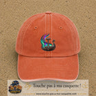 Casquette Orange délavé - Corail délavé 100% coton avec motif Drakkar viking et marteau de Thor 7 cm - image principale