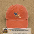 Casquette Orange délavé - Corail délavé 100% coton avec motif Pause soleil transat 7 cm - image principale