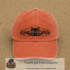 Casquette Orange délavé - Corail délavé motif Chat Ron Ron 7 cm - vue principale
