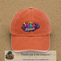 Casquette Orange délavé - Corail délavé 100% coton avec motif Vibe Squad 7 cm - image principale