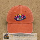 Casquette Orange délavé - Corail délavé 100% coton avec motif Vibe Squad 7 cm - image principale
