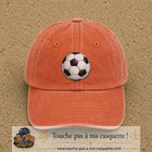 Casquette Orange délavé - Corail délavé 100% coton avec motif Ballon de football 7 cm - image principale