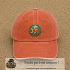 Casquette baseball Orange délavé - Corail délavé 100% coton avec visuel Poisson rouge aquarium 7 cm - image produit principale