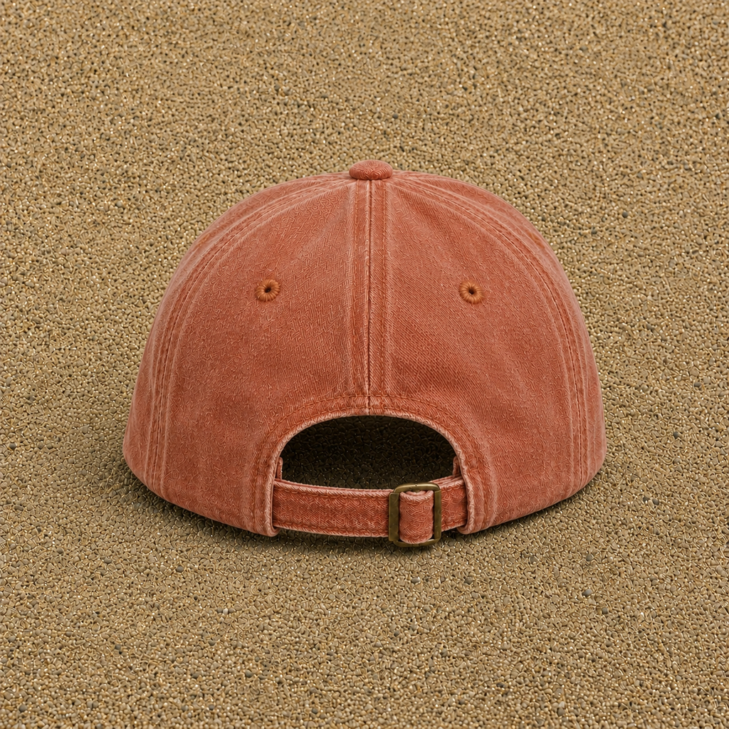 Casquette baseball Orange délavé - Corail délavé 100% coton avec visuel Échec mat couronne 5 cm - image pack couleur 1