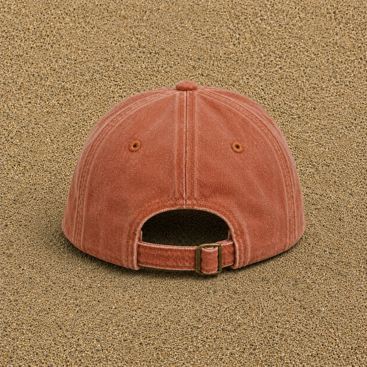 Casquette baseball Orange délavé - Corail délavé en coton avec motif Chien et chat complices 7 cm – vue couleur 1