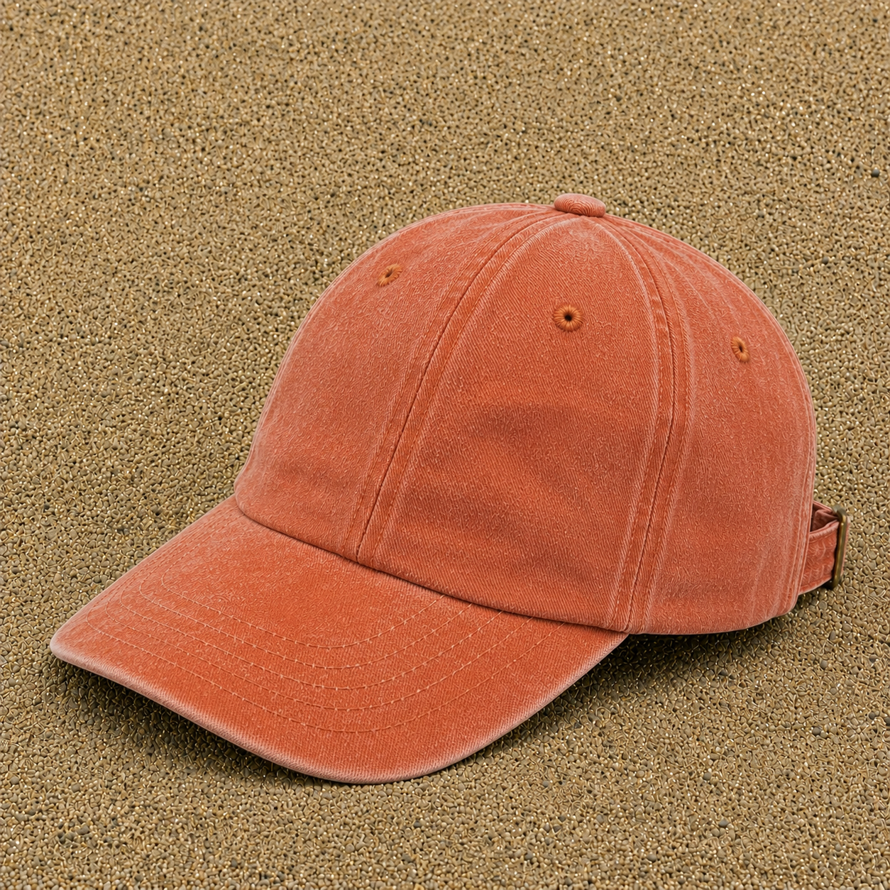 Casquette baseball Orange délavé - Corail délavé 100% coton avec visuel Canard hip-hop clin d’œil 5 cm - image pack couleur 3