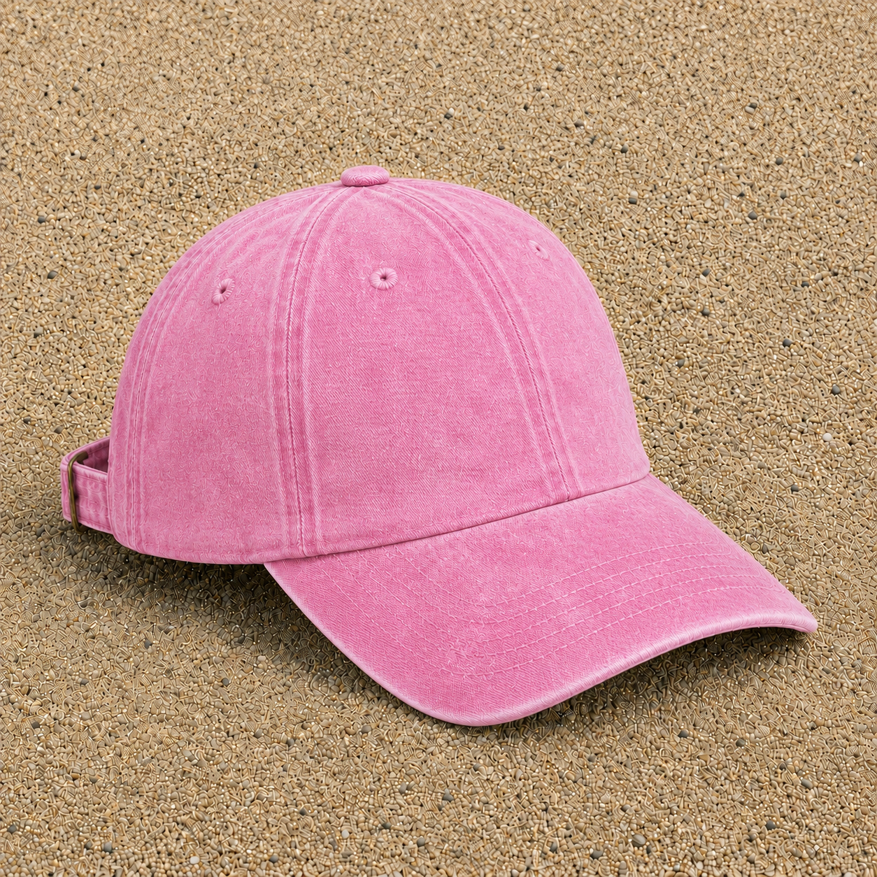 Vue complémentaire casquette Rose délavé - motif Cratère fumant