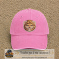 Image principale produit39grosRS - casquette Rose délavé avec visuel Lion souriant 7 cm