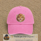 Image principale produit39grosRS - casquette Rose délavé avec visuel Lion souriant 7 cm
