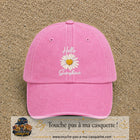 Image principale produit29grosRS - casquette Rose délavé avec visuel Hello sunshine marguerite blanc 7 cm