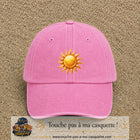 Image principale produit102grosRS - casquette Rose délavé avec visuel Soleil brillant 7 cm