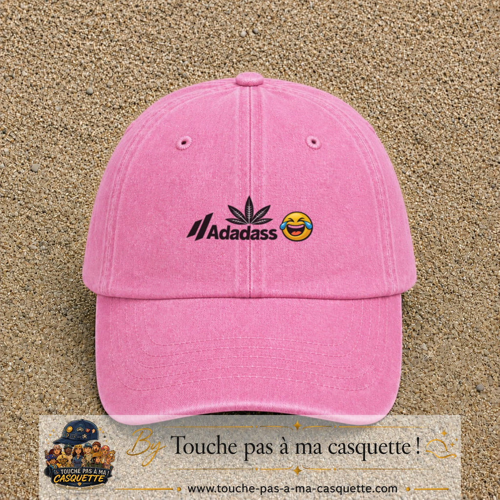 Image principale produit37petitRS - casquette Rose délavé avec visuel Adadass emoji rieur 3 cm