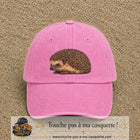 Image principale produit192grosRS - casquette Rose délavé avec visuel Hérisson réaliste 7 cm