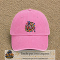 Image principale casquette Rose délavé avec motif Cheval mosaïque 7 cm