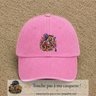 Image principale casquette Rose délavé avec motif Cheval mosaïque 7 cm