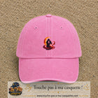 Casquette Rose délavé motif Couple sous la lune logo 5 cm