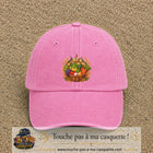 Casquette Rose délavé motif Panier de récolte logo 7 cm