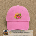 Casquette Rose délavé motif Abeille et miel logo 7 cm