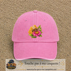 Casquette Rose délavé motif Abeille et miel logo 7 cm