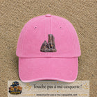 Casquette Rose délavé motif Mousqueton d’escalade logo 7 cm