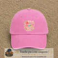 Casquette Rose délavé avec motif Merci les Mariés en 7 cm – vue principale