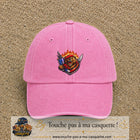 Casquette Rose délavé motif Ours guerrier logo 7 cm