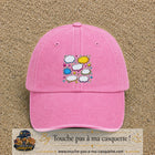 Casquette Rose délavé motif Bulles de bande dessinée logo 7 cm