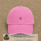Casquette Rose délavé motif Bouclier santé cœur logo 3 cm