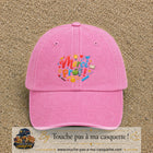 Casquette Rose délavé avec motif Merci Prof coloré en 7 cm – vue principale