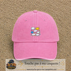 Casquette Rose délavé motif Bulles de bande dessinée logo 5 cm