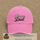 Casquette Rose délavé avec motif I Love You Dad en calligraphie en 7 cm – vue principale