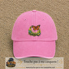 Image principale casquette Rose délavé avec motif Papillon et lézard 7 cm