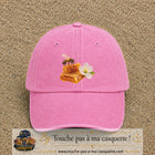 Image principale casquette Rose délavé avec motif Abeille et miel 7 cm