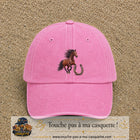 Image principale casquette Rose délavé avec motif Cheval et fer porte-bonheur 7 cm