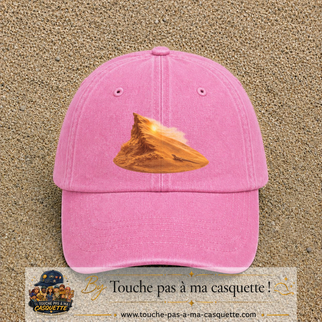 Image principale casquette Rose délavé avec motif Dune du désert 7 cm