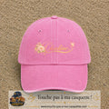Casquette Rose délavé avec motif Prénom Charlène fleuri en 7 cm – vue principale