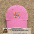 Casquette Rose délavé avec motif Merci collègue en 7 cm – vue principale