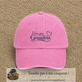 Casquette Rose délavé avec motif I Love You Grandma en 5 cm – vue principale
