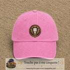 Casquette Rose délavé avec motif Lion royal couronné en 7 cm – vue principale