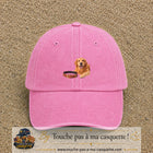 Image principale casquette Rose délavé avec motif Chien avec collier 5 cm