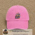 Image principale casquette Rose délavé avec motif Cristaux éclatants 7 cm