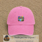 Casquette Rose délavé motif Paysage tropical géométrique logo 5 cm