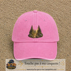 Casquette Rose délavé motif Forêt de sapins logo 7 cm