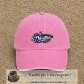 Casquette Rose délavé avec motif Prénom Dimitri univers vitesse en 5 cm – vue principale